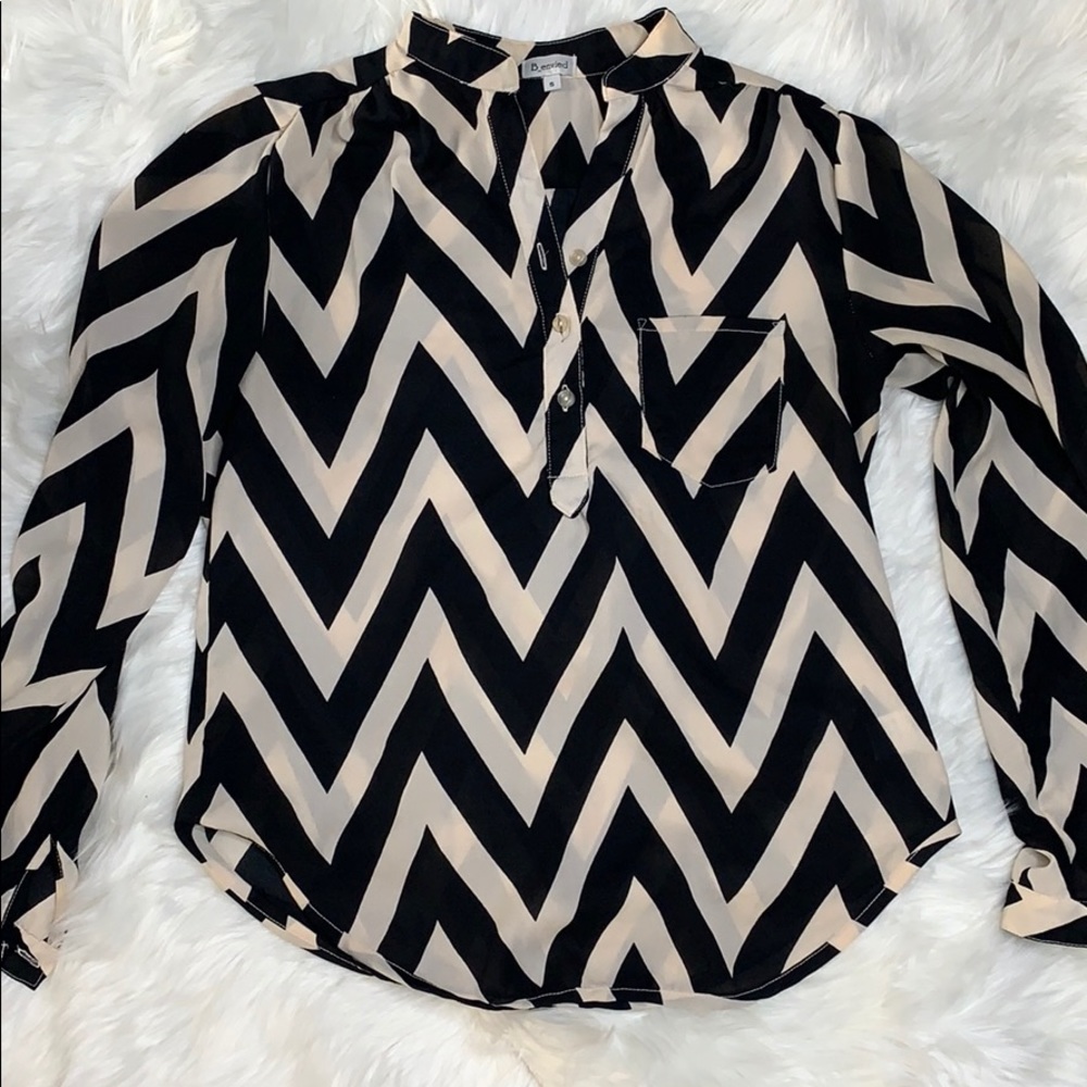 Chevron Long Sleeve Blouse